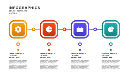 4 Steps Business infographic presentation. Vector infographic mockup with business icons and place for data