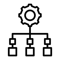 System Architecture Vector Line Icon Design