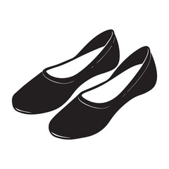 ballet flats sketch icon vector silhouette illustration black and with
