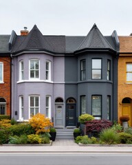 Canadian Dream Homes with Distinctive Architecture and Vibrant Gardens Emphasizing Real Estate Investment and Upscale Community Living Trends