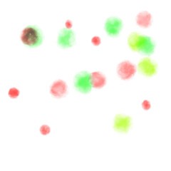 カラフルな水彩画水玉のイラスト