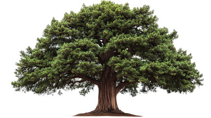 Mature sprawling oak tree with verdant foliage — ultra-high-resolution PNG cutout on pure transparent background for landscape design, botanical art and sustainable architectural visualization