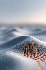 Quantum Cloud Semiconductor Chip in Textured Silicon with Circuit Pathways and Geometric Micropatterns for AI and Machine Learning Technology