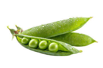 Fresh green peas vegetable isolated on transparent background.