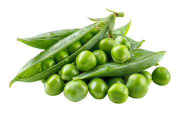 Fresh green peas vegetable isolated on transparent background.