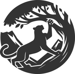 Mountain lion cougar animal vector silhouette