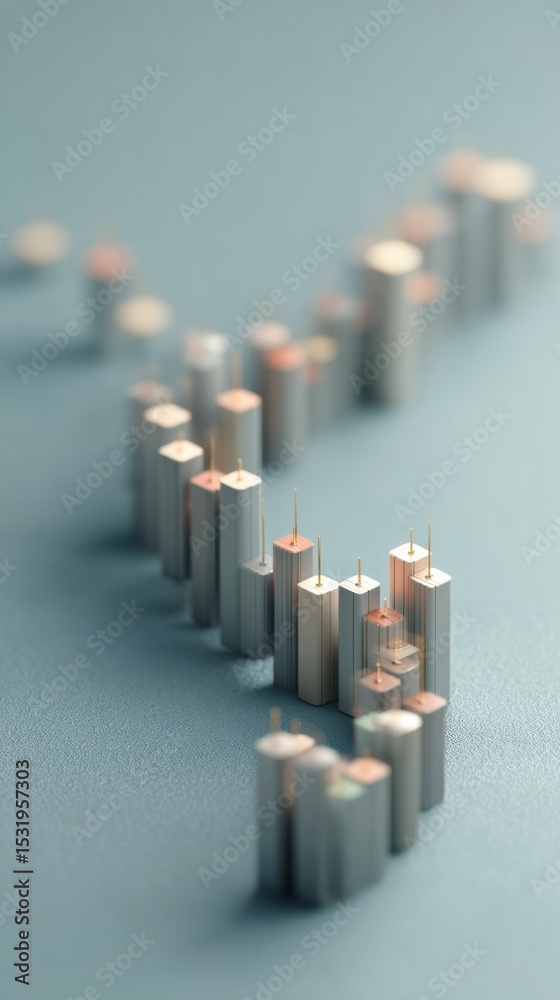 Poster Digital Stock Market Chart with Fluctuating Candlestick Patterns and Detailed Price Indicators for Modern Trading Strategy and Risk Management
