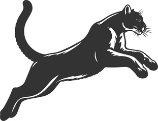 Mountain lion cougar animal vector silhouette