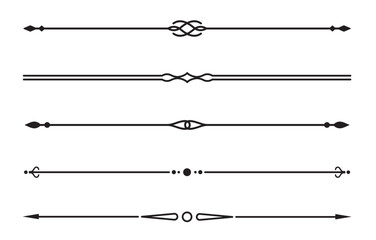 Set of Vintage decorative lines. text dividers. Line border. Lines separators, Borders, Vintage dividers, Underline elements. Vector illustration