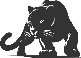 Fototapeta premium Mountain lion cougar animal vector silhouette