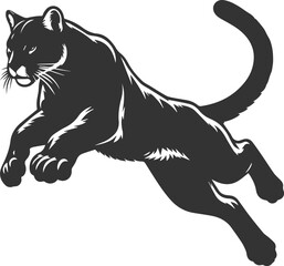 Mountain lion cougar animal vector silhouette