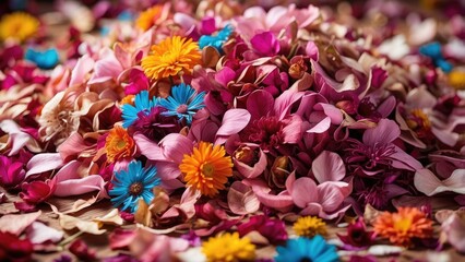 Vibrant Abstract Wallpaper Featuring Red and Blue Flowers