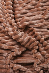 Crumpled wavy brown plaid texture background