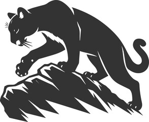 Mountain lion cougar animal vector silhouette