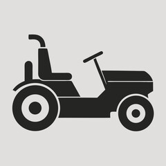 Riding Lawn Mower Silhouette Icon

