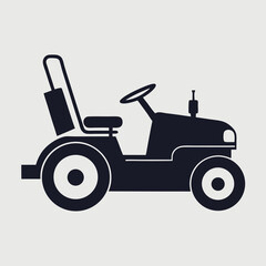 Riding Lawn Mower Silhouette Icon

