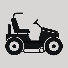 Riding Lawn Mower Silhouette Icon

