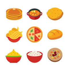 fast food icons set