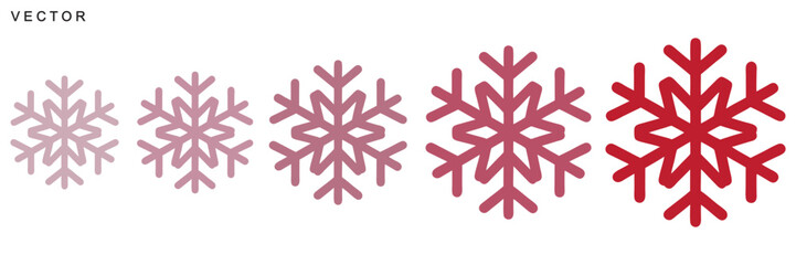 Set of snowflake icons vector collection, blue snowflake vector design  on white background
