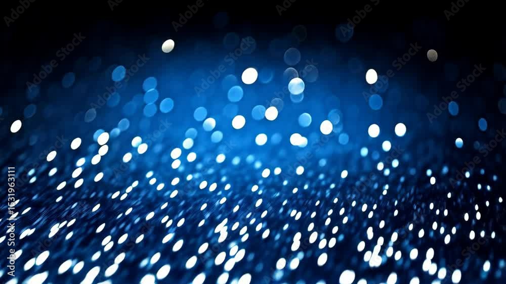 Poster abstract glowing surface showing bokeh effect with sparkling particles on a dark background creating