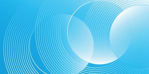 Abstract minimalist banner background, pastel colorful, blue and white gradations. Circle effect style geometric simple art vector eps10