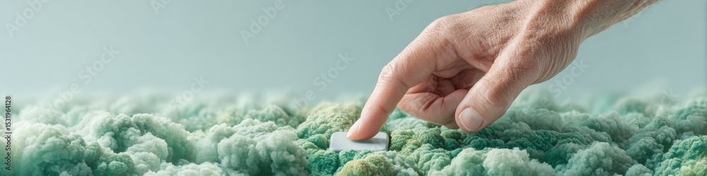 Poster Modern Digital Interaction Close-Up of Finger Pressing A-Z Key on Keyboard for Simplified Contact Management and Accessible Information Retrieval