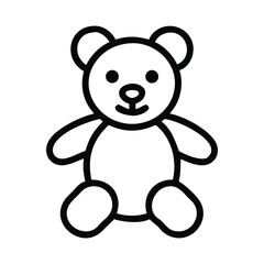 Black and white line drawing of a teddy bear Silhouette.