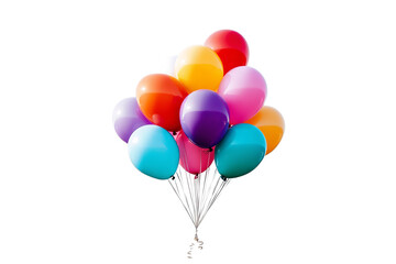 High-resolution multicolor balloons photo overlay PNG on transparent background — festive cut-out element for birthday invitations, party posters, celebration banners, and creative graphic design