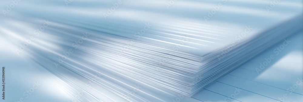 Poster transparent horizontal lined paper sheets stacked with clean white texture for educational and busin