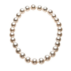 White pearl necklace isolated on white background