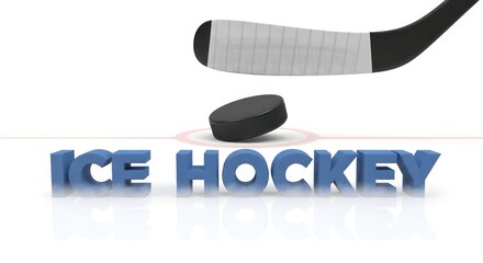 Ice Hockey Puck and Stick