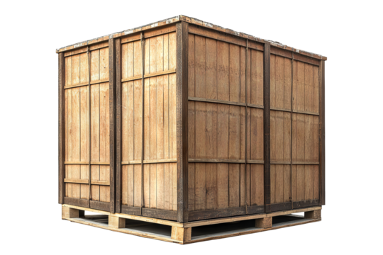 High-resolution cardboard box warehouse stack isolated on transparent background — realistic PNG cutout for e-commerce packaging mockups and logistics design