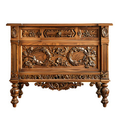 Antique buffet table isolated on transparent background