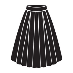 maxi skirt sketch icon set silhouette vector illustration