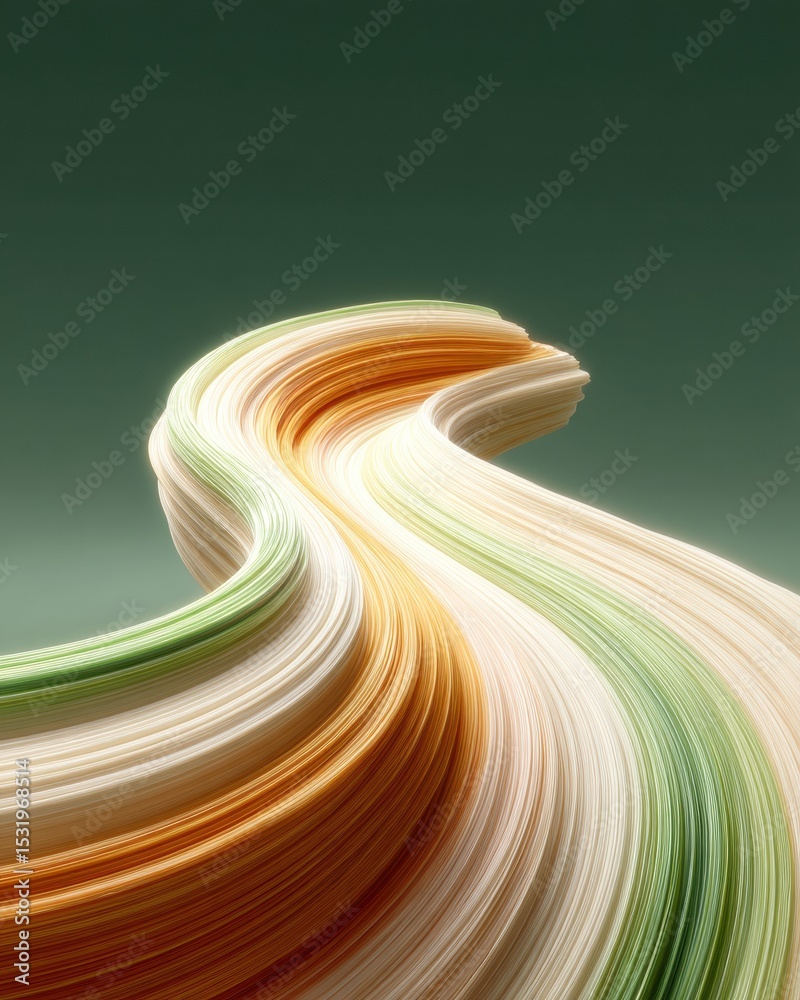 Fototapete Curved Fiber Optic Data Streams with Dynamic Speed Lines on Dark Background for High-Speed Internet and Wireless Communication Marketing
