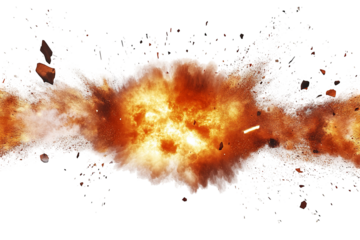 Fiery explosion border on transparent background — ultra-high-resolution PNG cutout edge perfect for dynamic VFX overlays, action poster design, and dramatic photo composites