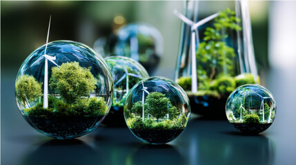 Sustainable development goals valid in modern industry. Environmental technology concept. Environment, save clean planet, ecology concept. 