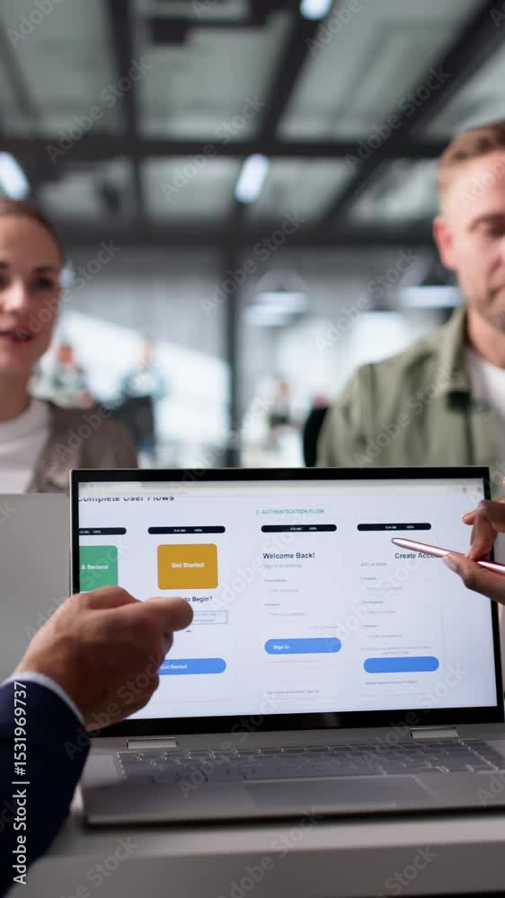 Poster UI UX Designer Team Developing Mobile Shopping