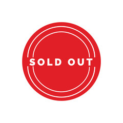 Sold out red color  icon and logo vector design 