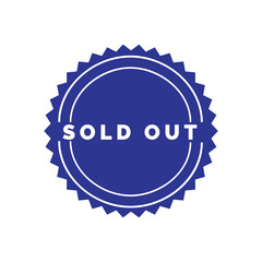 Sold out blue color  icon and logo vector design 