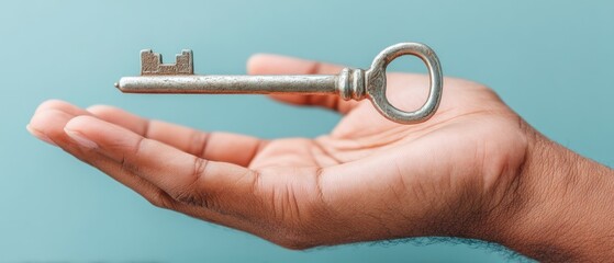 National Correctional Officers Week Concept with Floating Key Above Palm, Inspiring Career Growth and Professional Success for Spring Cinco de Mayo Celebration