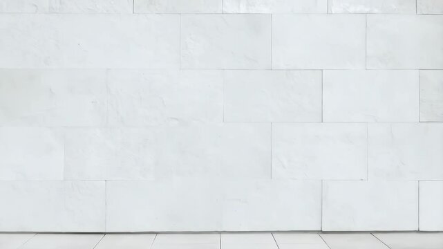 Textured white brick wall backdrop with off white floor tiles. Clean, bright indoor interior space ideal for product showcase or studio photography.