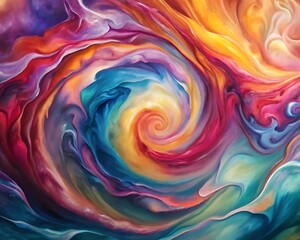 Abstract swirl of vibrant colors creates a dynamic and fluid artistic background with a sense of motion and energy