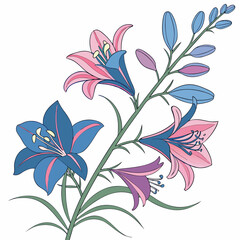 seamless pattern with larkspurs