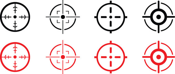 Target icon set.target icon on isolated background. Crosshair icon in black.Editable Stroke, Pixel Perfect, Stock Illustration. Goal symbol collection. Darts icon. Hitting the bullseye icon line.