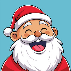 Close up Cartoon Illustration of Santa Claus