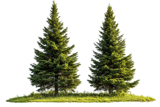 High-resolution green forest trees isolated on transparent background with alpha channel PNG cutout — lush summer foliage element with clean clip path ideal for print layouts, web pages