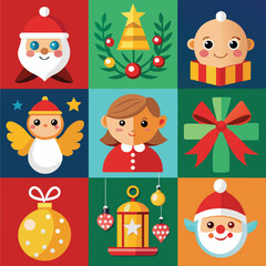 Colorful Abstract Design with Geometric Shapes and Text Elements on White Background