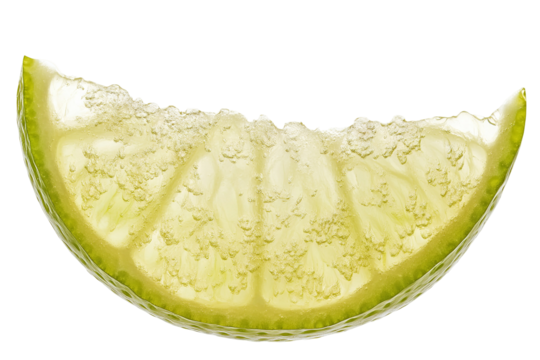 High-resolution juicy lime slice PNG cutout on transparent background — vibrant citrus fruit illustration for drink menus, tropical cocktail graphics and vitamin-rich nutrition posters
