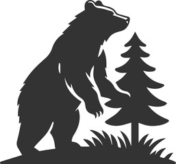 Obraz premium Big animal mammal vector of a bear silhouette